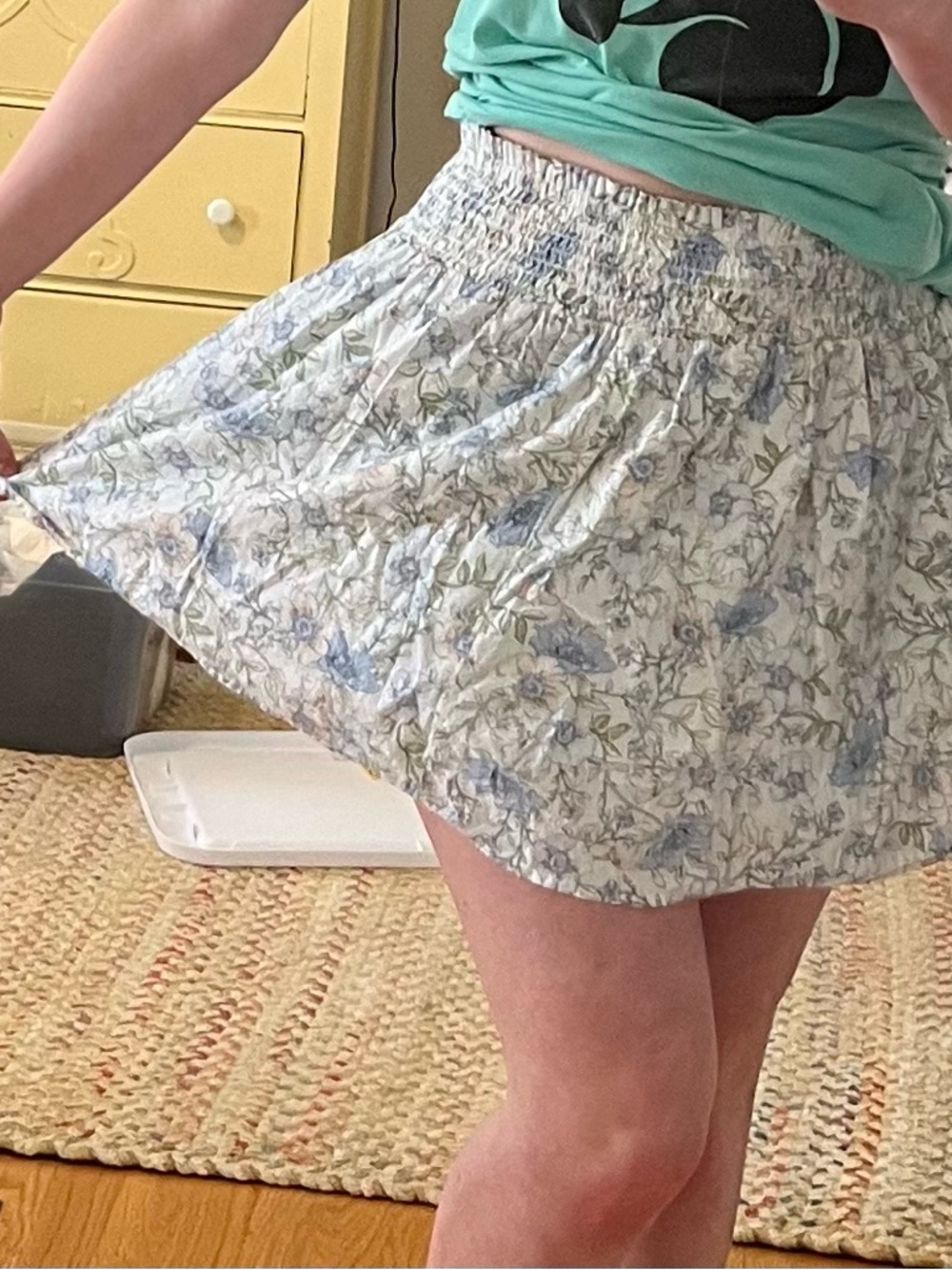 J. Crew Girls’ Blue, Pink, and White Floral Skiry